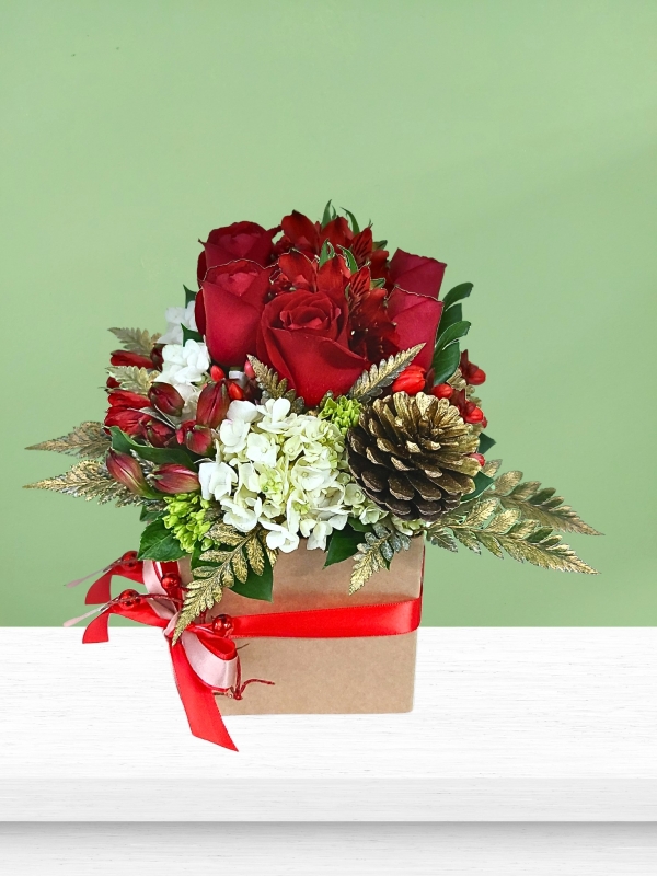 Box de flores com trufas artesanais